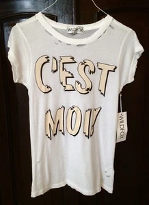 Wildfox T-shirt Damen NEU mit Etikett weiss C´est moi Gr.S - Bild 1 von 3