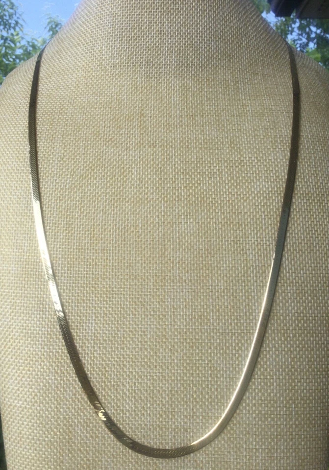 Cadena de espiga DANECRAFT oro sobre plata de ley 925 30", 4 mm, vintage WOW Foto 1 de 4