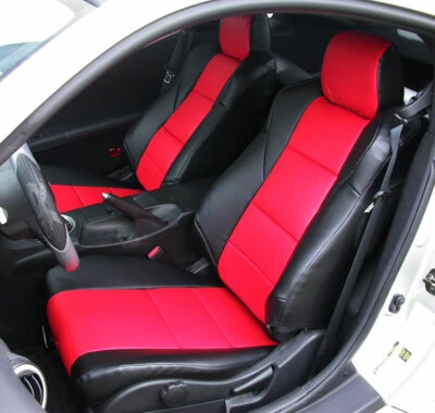 FUNDAS DE ASIENTO IGGEE S. CUERO A MEDIDA PARA NISSAN 350Z 2003-2006 NEGRO/ROJO Foto 1 de 4