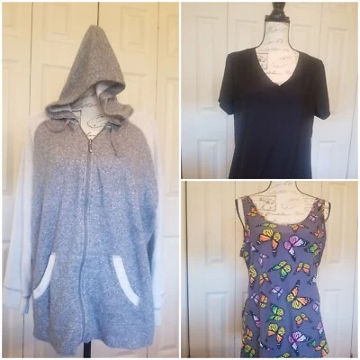 Lote 3 Camisetas Para Mujer XXL 19 No Bo Negras ShSlv Mariposa Camiseta sin Mangas Estilo Co Sudadera con Capucha  Foto 1 de 4