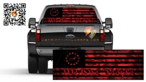 American Flag Red Camouflage Betsy Ross Rear Window Tint Perforated Graphic - Picture 1 of 5