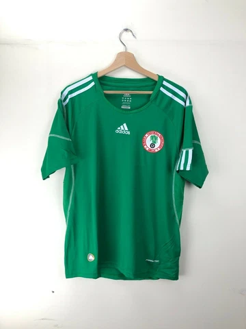 Nigeria Home football shirt 2010 - 2011 Adidas Green Adults S - M Cover