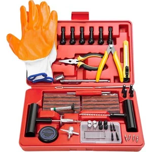 Flat Tire Repair Kits 74 Pcs Universal Tire Plug Kit Heavy Duty Flat Tire Pun... - Picture 1 of 9