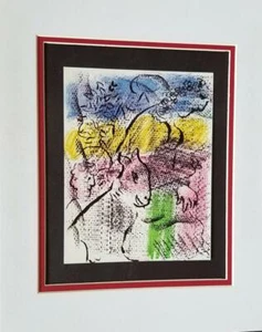 Marc Chagall "Illustration for XXe Siecle"  Matted Offset Litho Limited Ed 1974 - Picture 1 of 4