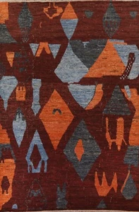 Soft Plush Abstract Moroccan 10x14 Area Rug Handmade Wool Carpet - Picture 1 of 12