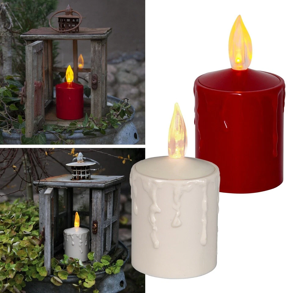 LED Kerze für Außen mit Dämmerungssensor Licht-Sensor flackernd Garten Outdoor - Bild 1 von 1