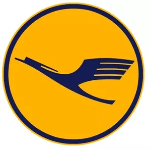 GROSSER KLEINER GELBER LUFTHANSA AUFKLEBER STICKER ALTES LOGO SPIEGELEI KFZ RUND - Bild 1 von 9