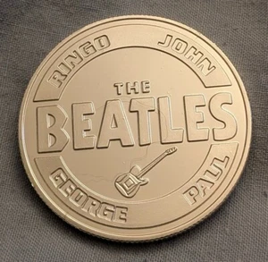 Beatles Silver Coin John Lennon 60s Retro Paul Ringo John Medal England Music UK - Picture 1 of 24