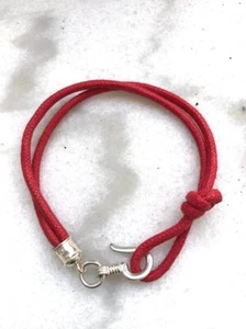 Silber Haken Rot Schnur Armreif Armband Klassisch Männer Frauen Geschenk Handarbeit Handwerk - Bild 1 von 5