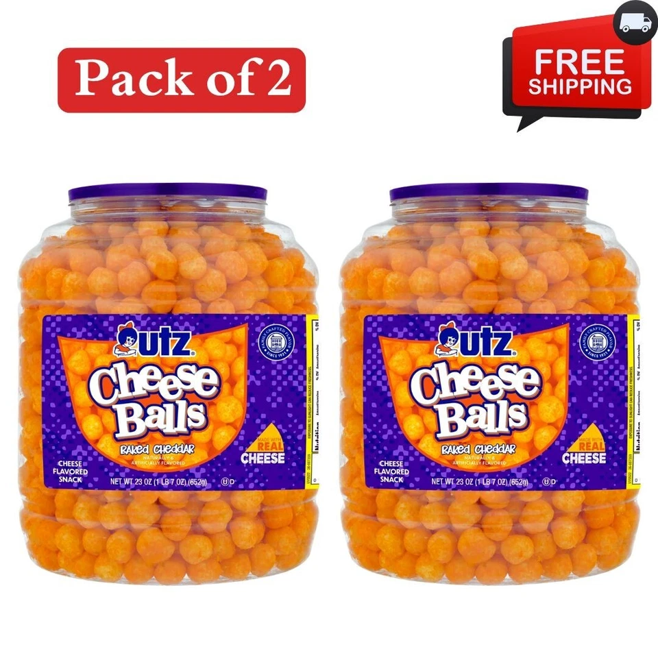 Utz Cheese Balls, 23 oz Barrel. Made With Utz's Signature Family - Pack of 2 - Image 1 of 1