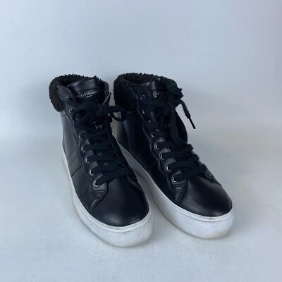 Zapatillas deportivas Marc Fisher Dapyr2 para mujer 10 M de cuero negro con cordones MFA PYR2 Foto 1 de 4