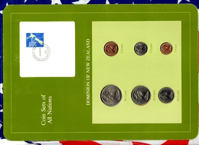 Juegos de monedas de todas las naciones Nueva Zelanda UNC todas 1982 pero 1 centavo 1983 50 centavos 1980 Foto 1 de 4