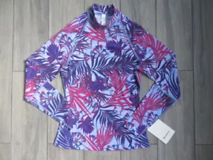 LULULEMON COASTLINE RASH GUARD, MINI TWISTED HYDRANGEA BLUE, NWT, 4 - Picture 1 of 5