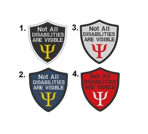 Custom Embroidered Shield Not All Disabilities Are Visible Service Dog Patch - Imagen 1 de 11