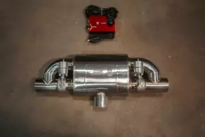Valvetronic Designs 2.5" T-Style Valved Muffler Kit Dual Outlet - Universal - Picture 1 of 7