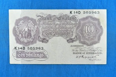 Billete de 10 chelines de Gran Bretaña 1940 *P-366* *VF* Foto 1 de 2