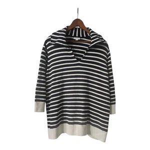 J. Jill gestreifter Pullover mit geteiltem Kragen maritim Damen Größe XL 3/4 Ärmel - Bild 1 von 7