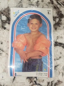 Vintage 1998 Intex The Wet Set Arm Bands Orange Kid's Floaties Double Bubble - Picture 1 of 3