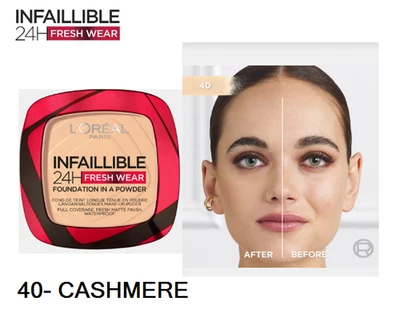 L'Oreal Infallible 24H Fresh Wear Powder Foundation 40 Cashmere - Image 1 of 3