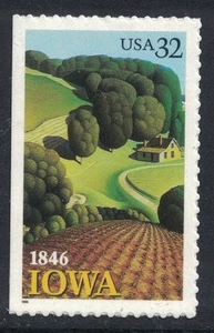 Scott 3089 - Estado de Iowa, edición de folleto - Estampilla sin montar o nunca montada (s/a) 32c 1996 - sin usar como nuevo - Imagen 1 de 1