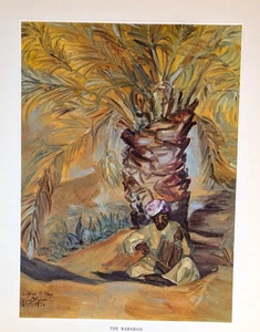 Safeya Binzagr Saudi Arabian Culture THE RABABAH Vtg Art Print Bookplate 127 - Picture 1 of 3
