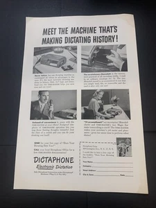 Vintage 1950 Diktiergerät elektronisches Diktieranzeige Werbung - Bild 1 von 3