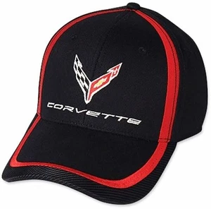 C8 Corvette Next Generation Red Stripe Accent Hat - Black - Picture 1 of 1