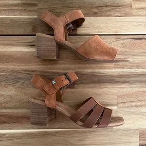 Toms Estella Suede & Leather Block Heel Sandal (Size 6) - Picture 1 of 12