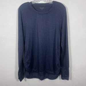 Athleta Navy Heathered Athleisure Tunic Sz Med Thumbholes Super Soft Workout - Picture 1 of 5