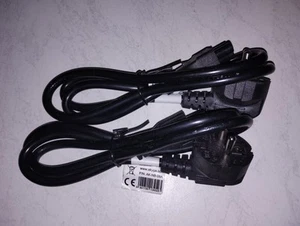2 câbles d'alimentation Akyga AK-NB-08A pour ordinateur portable/ordinateur portable - Noir, 1 m - Photo 1/4