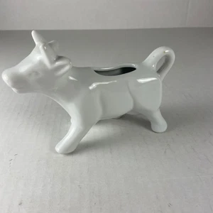 White Ceramic Cow Creamer Pitcher Farmhouse Kitchen Decor Cute - Picture 1 of 8