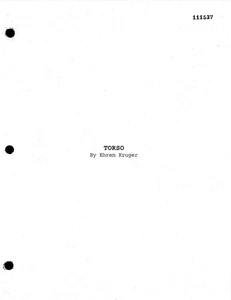 “Torso” Unmade Horror Screenplay by Ehren Kruger (for David Fincher to direct) - Picture 1 of 5