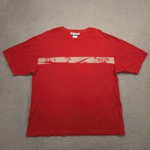 Columbia AM6479 Men XL Red Palm Tree Graphic Cotton T Shirt 2000s - Picture 1 of 11