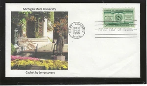 MSU MICHIGAN STATE UNIVERSITY FDC 1955 EAST LANSING, JERRY'S COVERS ONLY 1 MADE - Picture 1 of 1