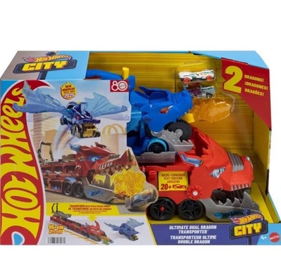 Juego de vehículo de juguete Hot Wheels City Ultimate Dragon Hauler - 4pk Foto 1 de 3