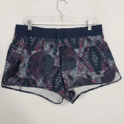 Pantalones Cortos Patagonia Nine Trails 4" Para Mujer Tecnología Mediana Hexagonal Azul Marino Correr al Aire Libre Foto 1 de 4