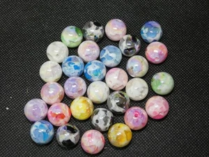 25pcs plastic Beads for jewellery making marble effect size as per pics (R0057) - Picture 1 of 4