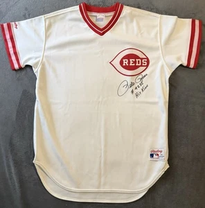 Pete Rose Signed Cincinnati Reds Jersey Baseball Rawlings 4256 Hit King JSA COA - Picture 1 of 5
