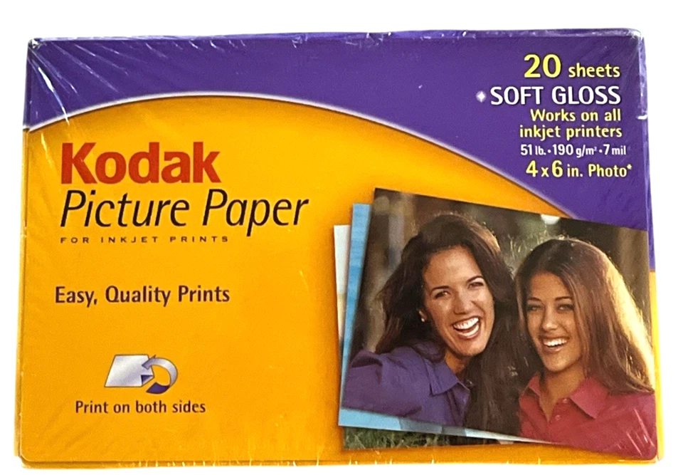 Kodak Picture Paper 20 Sheets Soft Gloss 4X6 Print On Both Sides 896 9172 Sealed - Image 1 of 2