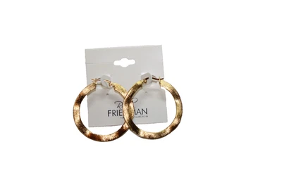 Pendientes Rivka Friedman tono dorado aros onda palanca trasera damas brillantes Foto 1 de 2