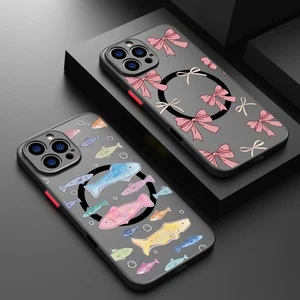 Magsafe Hülle für iPhone 16 15 14 13 Pro Max 16e 12 11 8 Schleife Herz Acryl Cover - Bild 1 von 19
