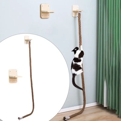 Cat Wall Shelf Scratch Post Kitten Climbing Shelf for Sleeping Lounging - Image 1 of 4