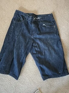 Pantalones Cortos Sean John Para Hombres 38 Lavado Oscuro Pierna Ancha Sueltos Hip Hop Denim De Colección Y2K - Imagen 1 de 4