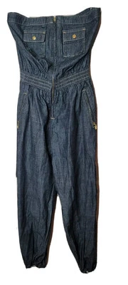 Mono vaquero Baby Phat nuevo con etiquetas sin tirantes para mujer talla 9 ropa de calle Y2K t75 Foto 1 de 4