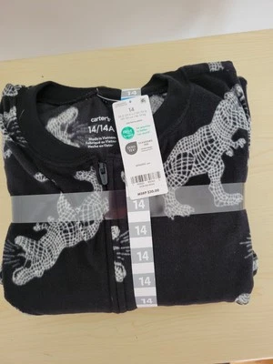 Pijama para dormir Carter's polar para moto de cross para niños, talla 14, con patas 1 pieza moto deportes Foto 1 de 4