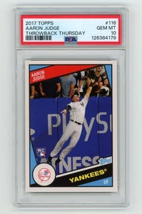 PSA 10 Aaron Judge 2017 Topps Throwback Thursday #116 RC 1984 Football Gridiron - Imagen 1 de 2