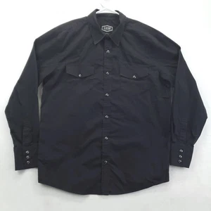 Gibson Trading Company Shirt Mens Large Black Western Pearl Snap Long Sleeve - Picture 1 of 11