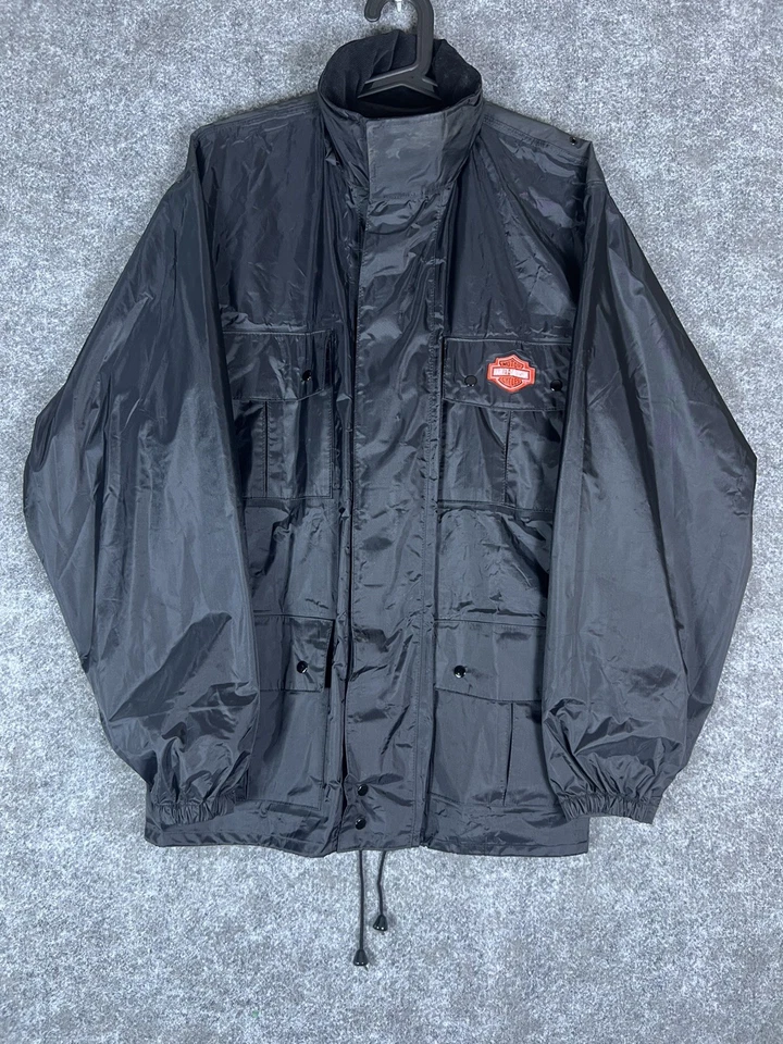 Harley Davidson Jacket Men’s Size L-XL Black Full Zip Waterproof Outerwear - Image 1 of 4