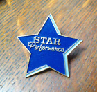 Star Performance Award Lapel Pin Badge - Blue & Gold Metal Achievement Prize