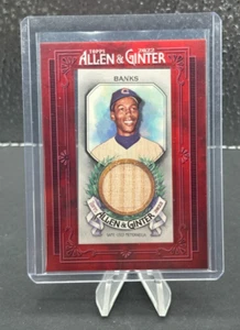 2022 Allen & Ginter Baseball ERNIE BANKS Mini mazza incorniciata reliquia cuccioli leggenda - Foto 1 di 2